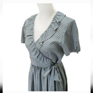 J Crew Wrap Dress Size 8 Ruffle Neckline 100% Silk